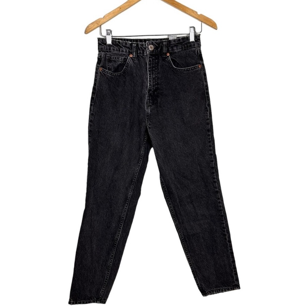 Zara Mom Fit High Rise / high waist Jeans in faded effect Black color - Picture 5 of 7